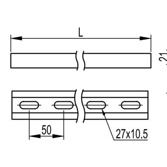 З-подібний профіль DKC BPM2130 41х21 DBM, L 3000, 2,5 мм