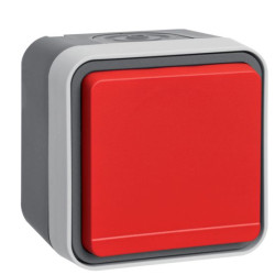 Розетка із з/к із червоною кришкою IP55, сіра, 16А/250В W.1
