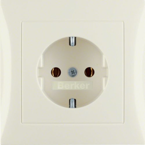 Розетка цільна з рамкою, біла, 16А/250В Berker S.1