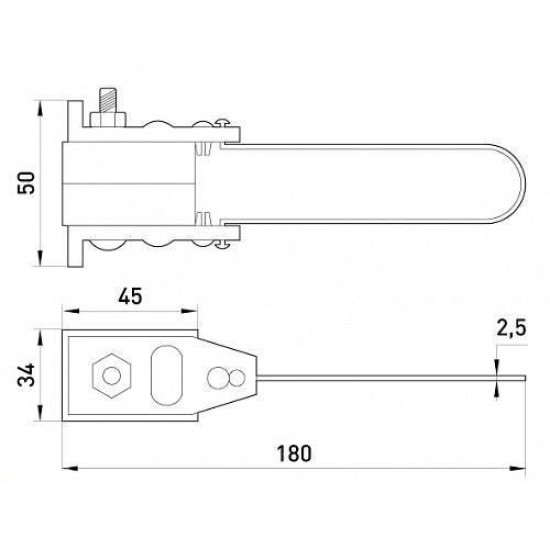 Ізольований анкерний затискач E.Next p025101 eiclamp.si.2.16.35 2х(16-35) з дротяною дужкою