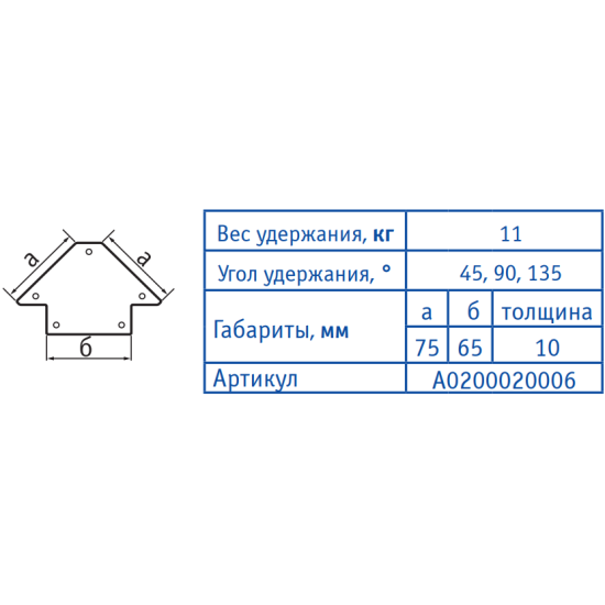 Магнітний косинець 6001