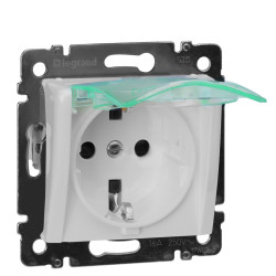 Механізм розетки із з/к та кришкою Valena IP44 білий