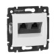 Механізм розетки комп'ютерної 2xRJ-45 UTP Cat.5e Valena без захватів білий