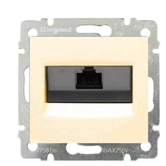 Механізм розетки комп'ютерної RJ-45 FTP Cat.6 Valena без захватів слонова кістка