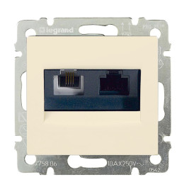 Механізм розетки комбінованої RJ-45 + RJ-11 Valena (UTP Cat.6) слонова кістка