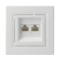 Розетка комп'ютерна RJ45 кат.5е UTP подвійна біла Asfora, EPH4400121