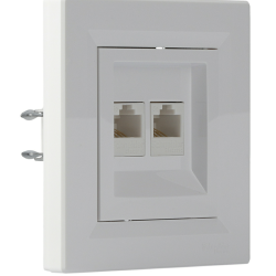 Розетка комп'ютерна RJ45 кат.5е UTP подвійна біла Asfora, EPH4400121