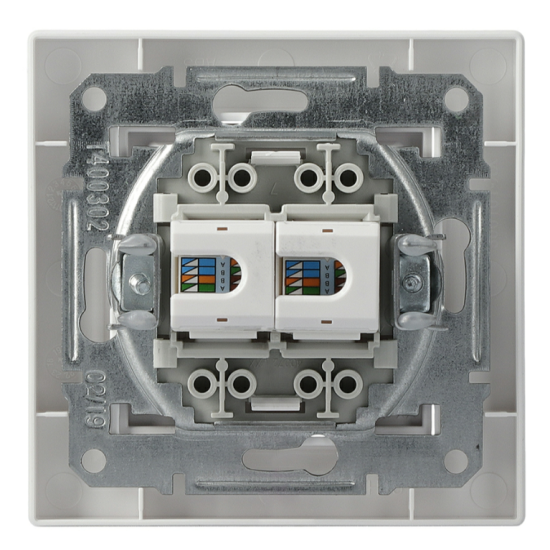Розетка комп'ютерна RJ45 кат.5е UTP подвійна біла Asfora, EPH4400121