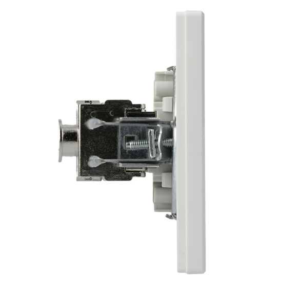 Розетка телефонна + комп'ютерна RJ45 + RJ12 кат.5е. подвійна біла Asfora, EPH4900121