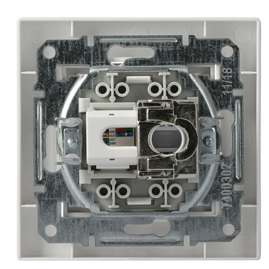 Розетка телефонна + комп'ютерна RJ45 + RJ12 кат.5е. подвійна біла Asfora, EPH4900121