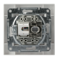 Розетка телефонна + комп'ютерна RJ45 + RJ12 кат.5е. подвійна біла Asfora, EPH4900121