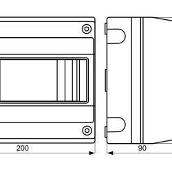 Настінний щит DKC Ram Base на 8 модулів без дверей RAL 7035
