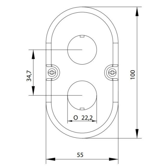 Корпус кнопкового поста ETI 004771546 ESE2 на 2 отвори