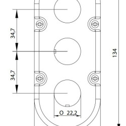 Корпус кнопкового поста ETI 004771547 ESE3 на 3 отвори