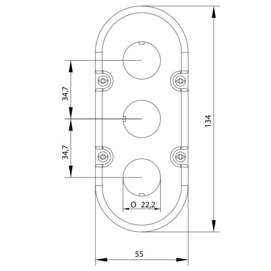 Корпус кнопкового поста ETI 004771547 ESE3 на 3 отвори