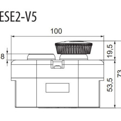 Двомодульний пост кнопки ETI 004771443 ESE2-V5 «START/STOP» тип з відключенням поворотом