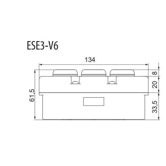Тримодульний пост кнопки ETI 004771444 ESE3-V6 («FORWARD/STOP/REVERSE» зелений/червоний/зелений)