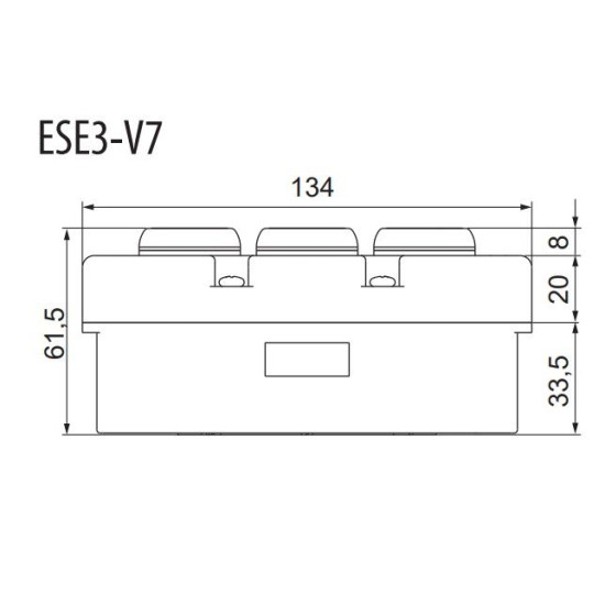 Тримодульний пост кнопки ETI 004771445 ESE3-V7 («UP/STOP/DOWN» зелений/червоний/зелений)