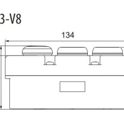Тримодульний пост кнопки ETI 004771446 ESE3-V8 «START/STOP» з індикатором 240V AC
