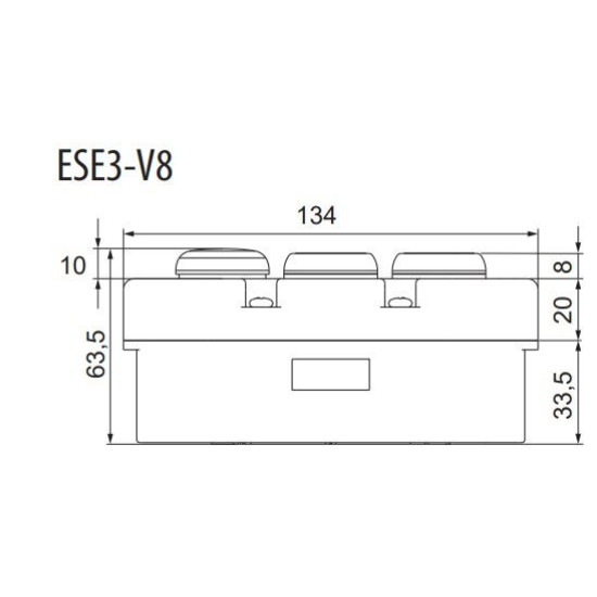 Тримодульний пост кнопки ETI 004771446 ESE3-V8 «START/STOP» з індикатором 240V AC