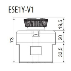 Одномодульний пост кнопки ETI 004771447 ESE1Y-V1 («STOP» типу «гриб» відключення поворотом (червоний)