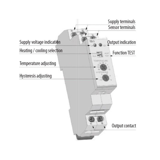 Термореле ETI 002471802 TER-3 С (+30...+70) 24-240 AC/DC (1x16A AC1)