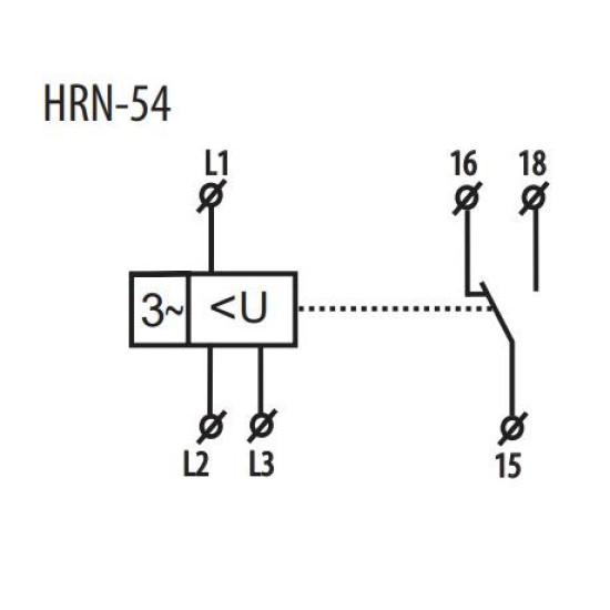 Реле контролю послідовності фаз та напруги ETI 002471416 HRN-54 3x400AC (3F 1x8A AC1) без нейтралі