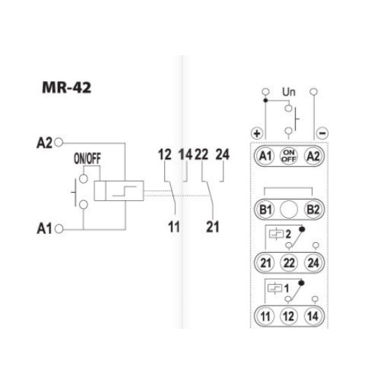 Імпульсне реле з функцією пам'яті ETI 002470095 MR-42 230V AC (2x16A AC1)