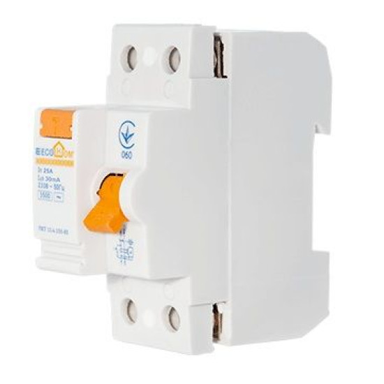 Пристрій захисного відключення ECOHOME 1Р+N 25A/30мА