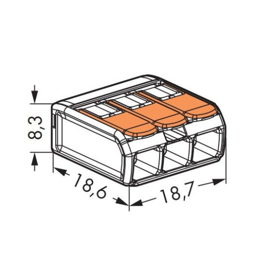 Клема на 3 дроти WAGO COMPACT 41А