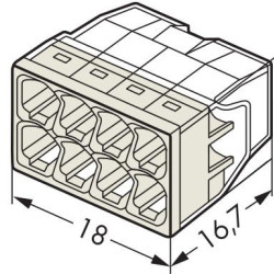 Клема на 8 дротів 2273-248 (24А/0,5 - 2,5 mm2) WAGO з пастою