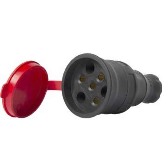 Силовий роз'єм на кабель E.Next e.socket.rubber.031.25
