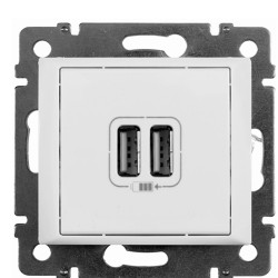 Механізм розетки 2хUSB Legrand Valena білий