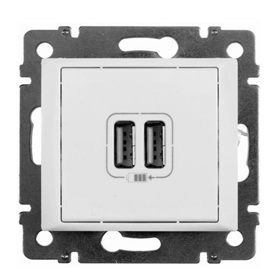 Механізм розетки 2хUSB Legrand Valena білий