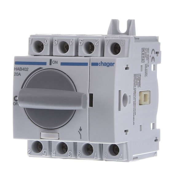 Рубильник Hager HAB402 4P 20А