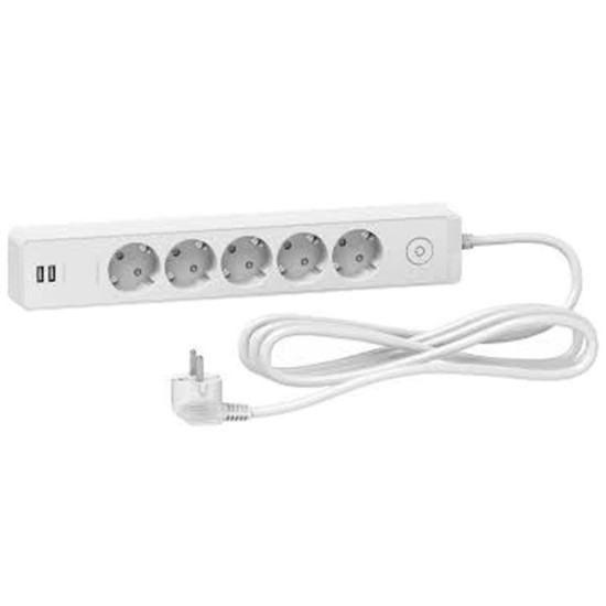 Подовжувач Schneider Electric ST945U3W на 5 гнізд та 2хUSB (3м) білий