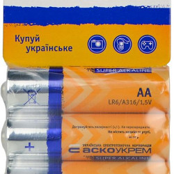 Батарейка лужна Аско-Укрем AА.LR6.SC4 (вакуум 4шт)