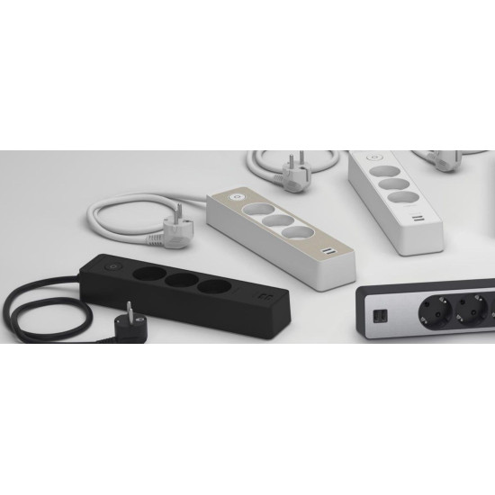 Подовжувач Schneider Electric ST945U1WA на 5 гнізд та 2хUSB (1,5м) алюміній