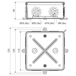 Розподільна коробка Kopos 8135 KA (8595057616493) IP54 110х110х52мм