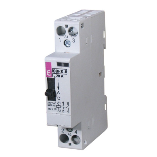 Контактор ETI 002464035 RD 20-10-R 24V AC/DC 20A (AC1) з ручним керуванням