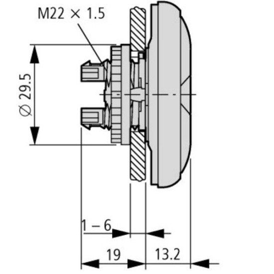 Головка кнопки Eaton Moeller M22-DDL-GR