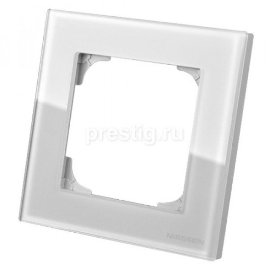 Однопостова рамка ABB Sky 8571 CB скло (біле)
