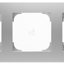 Трипостова рамка ABB Sky 8573 PL (срібло)