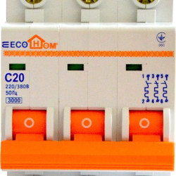 Автоматичний вимикач ECOHOME ECO 3p С 20A