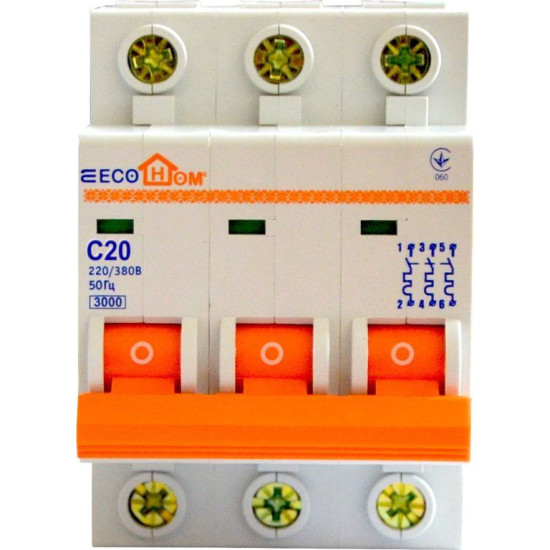Автоматичний вимикач ECOHOME ECO 3p С 20A