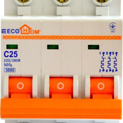 Автоматичний вимикач ECOHOME ECO 3p С 25A