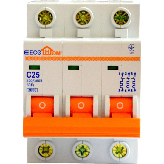 Автоматичний вимикач ECOHOME ECO 3p С 25A