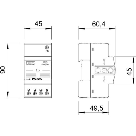 Розрядник OBO Bettermann V10 COMPACT-255 5093380
