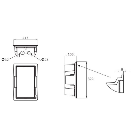 Підлоговий лючок DKC 01367 ANTISC 8М NEST-8 з рельєфною кришкою