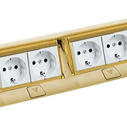 Лючок із висувним блоком розеток Legrand 54018 8М (латунь)